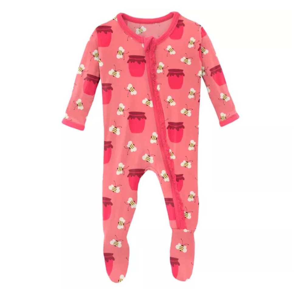 Kickee Pants Strawberry Bees and Jame Footie